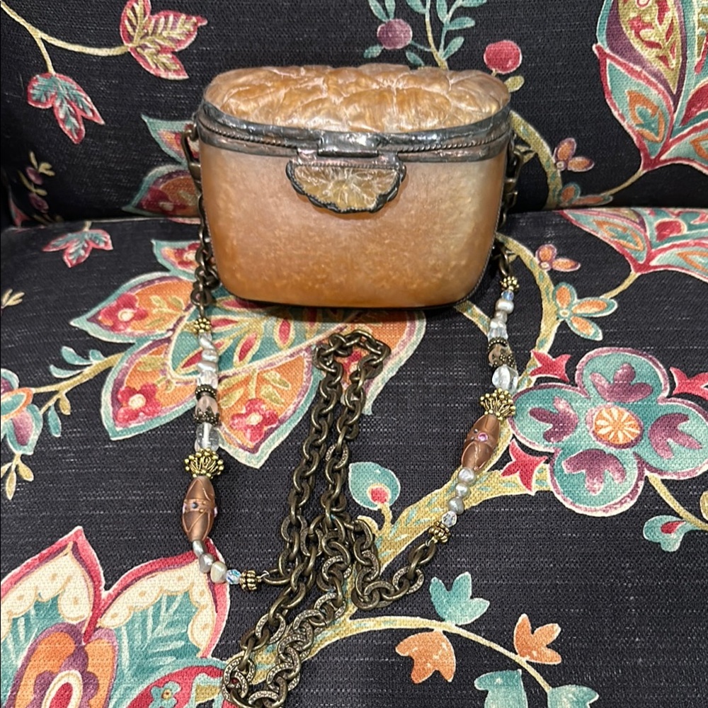 Maya Bronze Mini Bag with Chain Strap